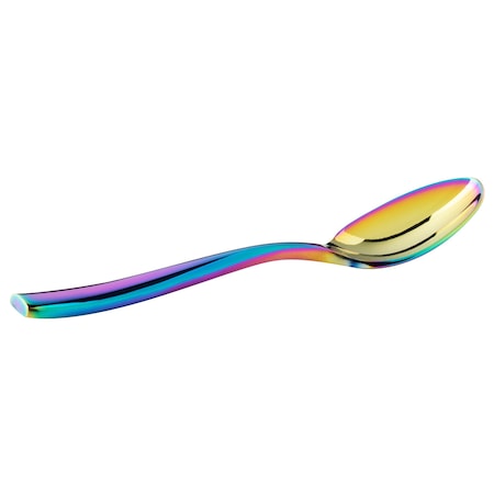 Bon Chef Manhattan, Demitasse Spoon, Mirror Finish, 18/10, 4.88" - Rainbow , set of 12 S3016RB